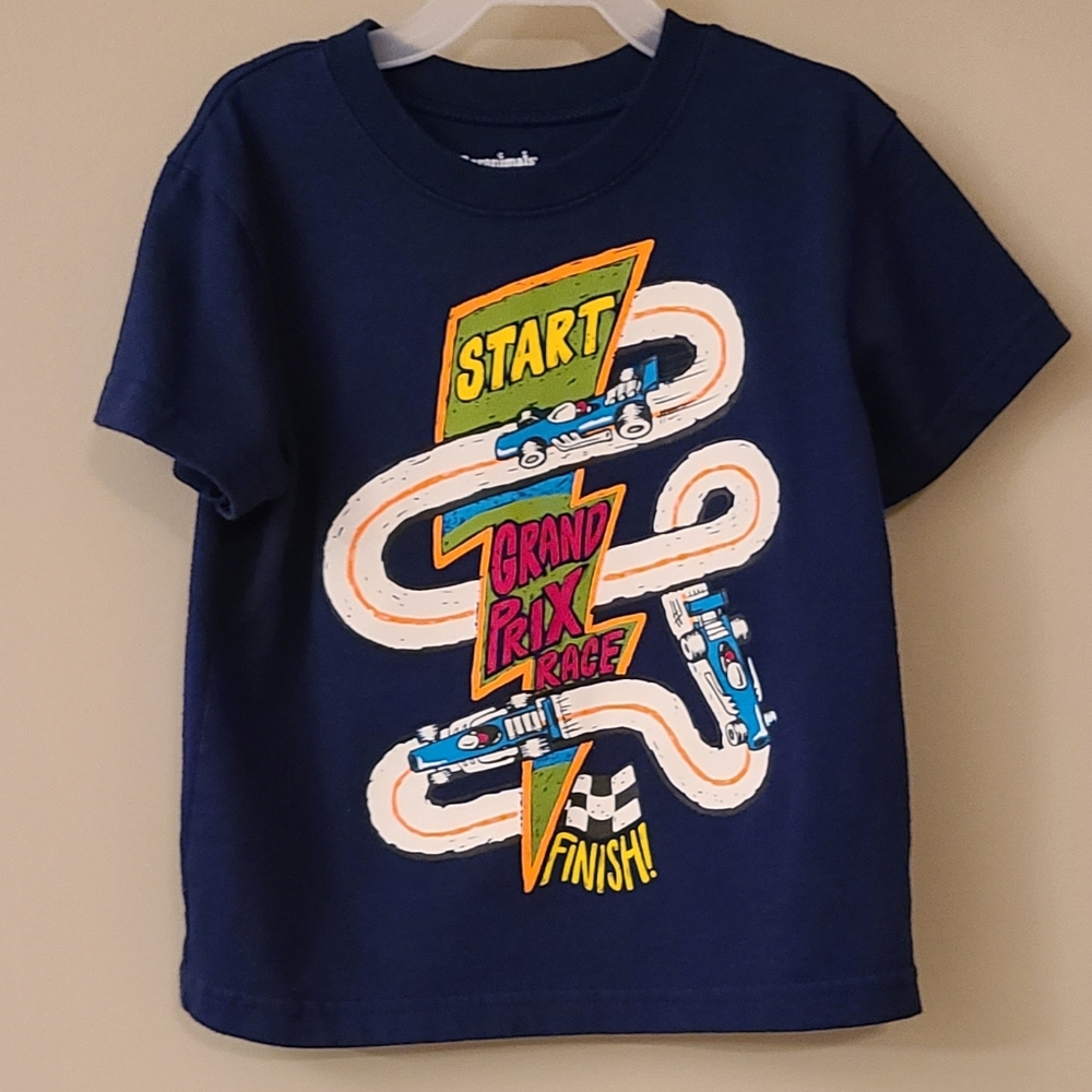 Navy Grand Prix short sleeved tee shirt